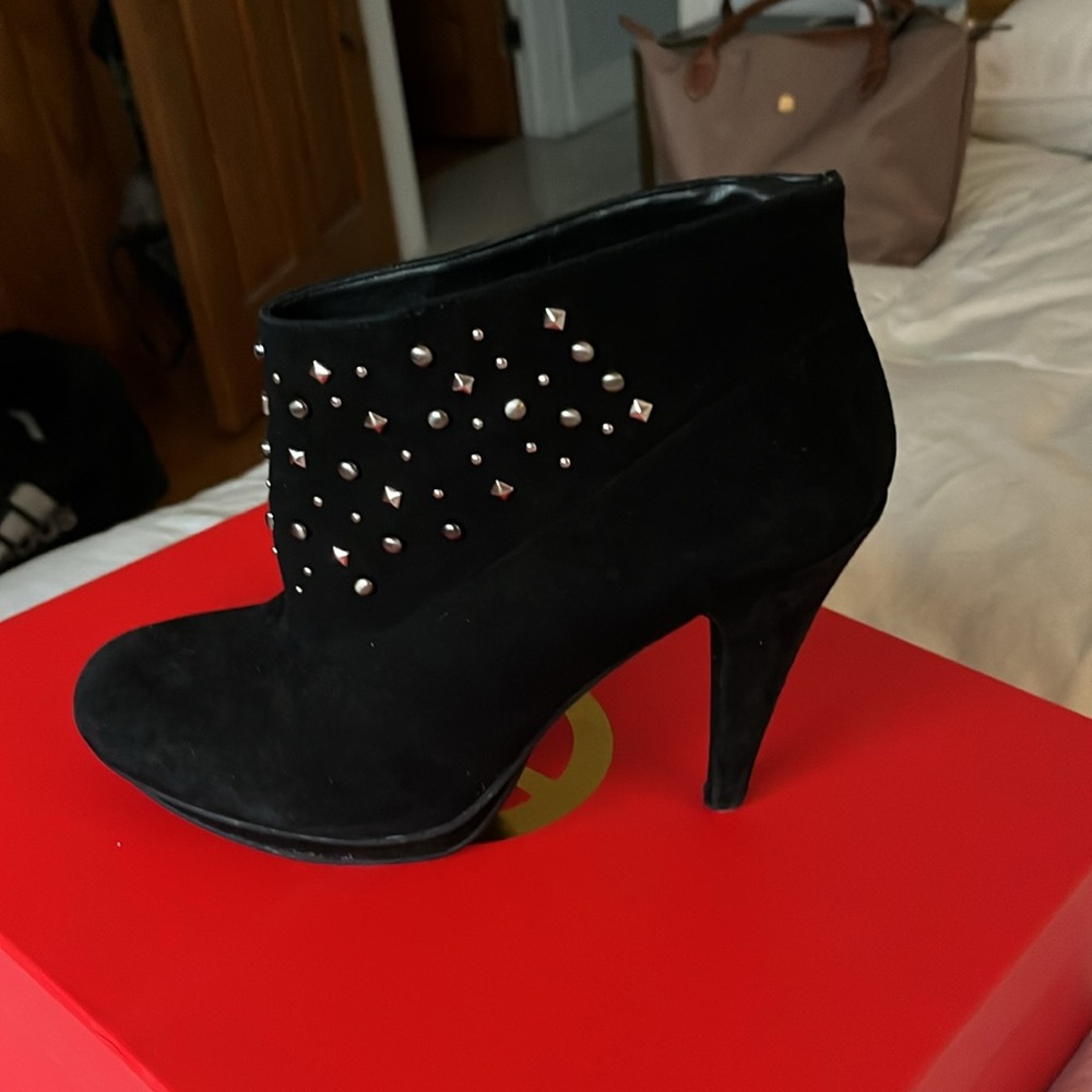 BCBG real suede booties